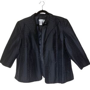 Vintage Coldwater Creek Blazer Black Silk Embroidered Size XL Occasion, Elegant